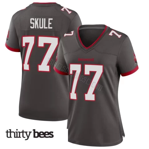 Justin Skule ＃77 Tampa Bay Buccaneers Women's Game Pewter Alternate Jersey