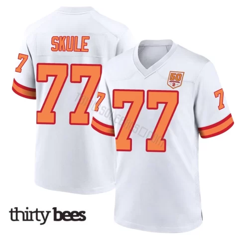 Justin Skule ＃77 Tampa Bay Buccaneers Men's Game White '76 50th Season Jersey
