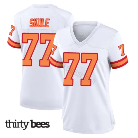 Justin Skule ＃77 Tampa Bay Buccaneers Women's Game White '76 Jersey