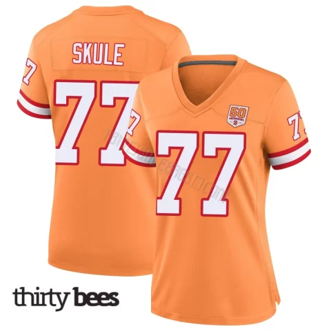 Justin Skule ＃77 Tampa Bay Buccaneers Women's Game Cream sicle 50th Season Jersey