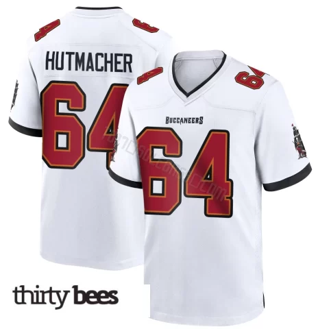 Nash Hutmacher ＃64 Tampa Bay Buccaneers Men's Game White Jersey