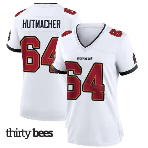 Nash Hutmacher ＃64 Tampa Bay Buccaneers Women's Game White Jersey