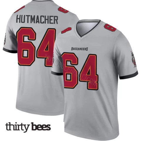 Nash Hutmacher ＃64 Tampa Bay Buccaneers Youth Legend Gray Inverted Jersey