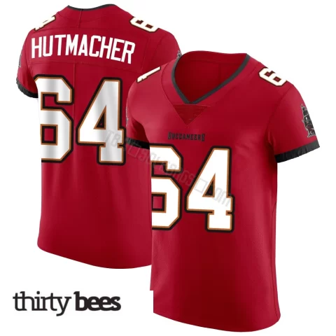 Nash Hutmacher ＃64 Tampa Bay Buccaneers Men's Elite Red Vapor Jersey