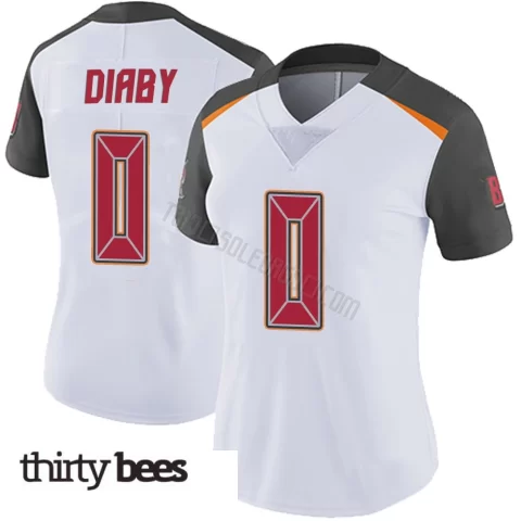 Yaya Diaby ＃0 Tampa Bay Buccaneers Women's Limited White Vapor Untouchable Jersey