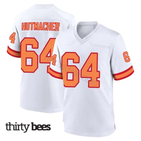 Nash Hutmacher ＃64 Tampa Bay Buccaneers Youth Game White '76 Jersey
