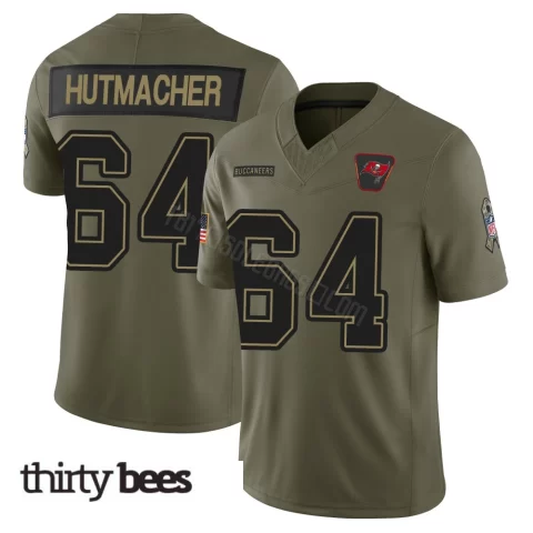 Nash Hutmacher ＃64 Tampa Bay Buccaneers Men's Limited Olive 2025 Salute to Service Jersey