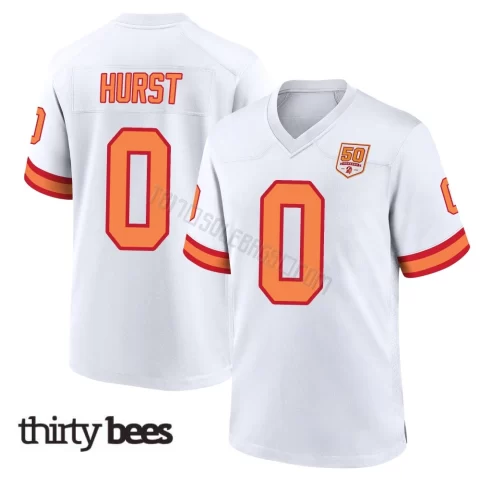 Ted Hurst ＃0 Tampa Bay Buccaneers Men's Game White '76 50th Season Jersey